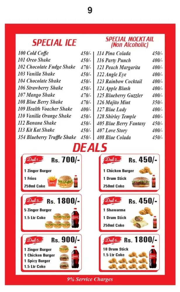 Kashif Fried Chicken & Restaurant menu