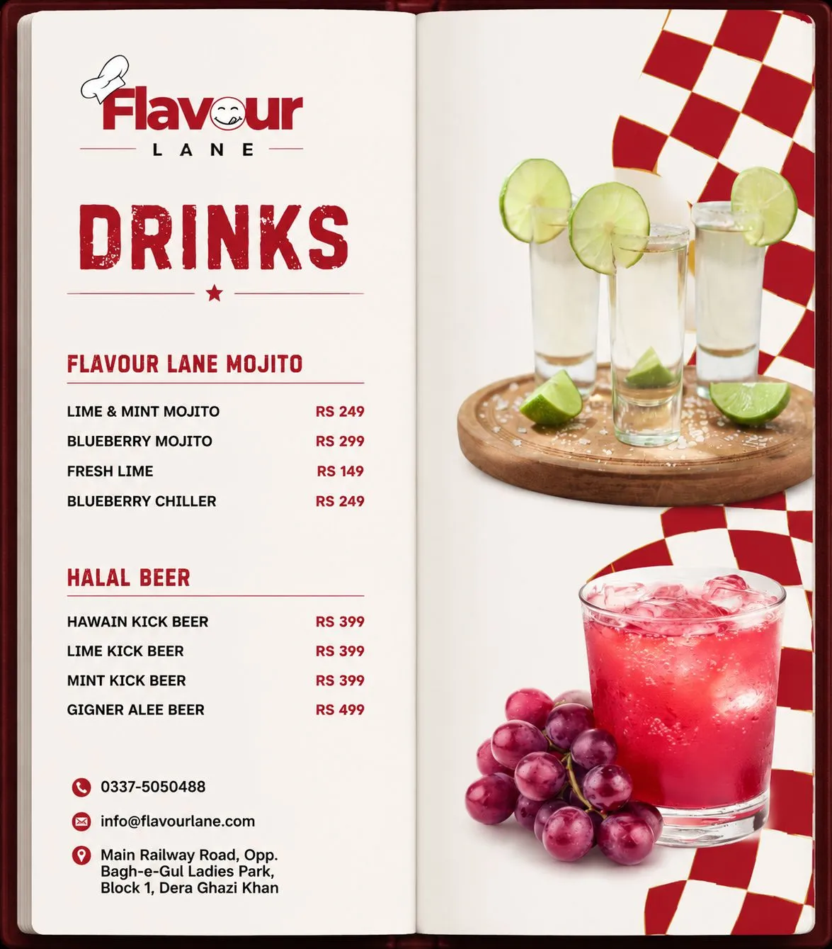 Flavour Lane menu