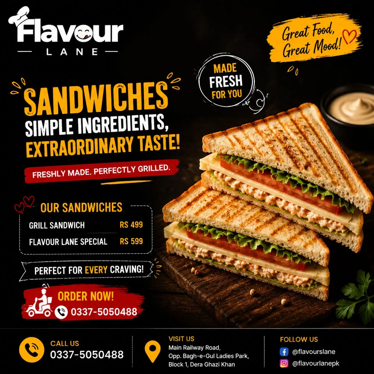Flavour Lane menu