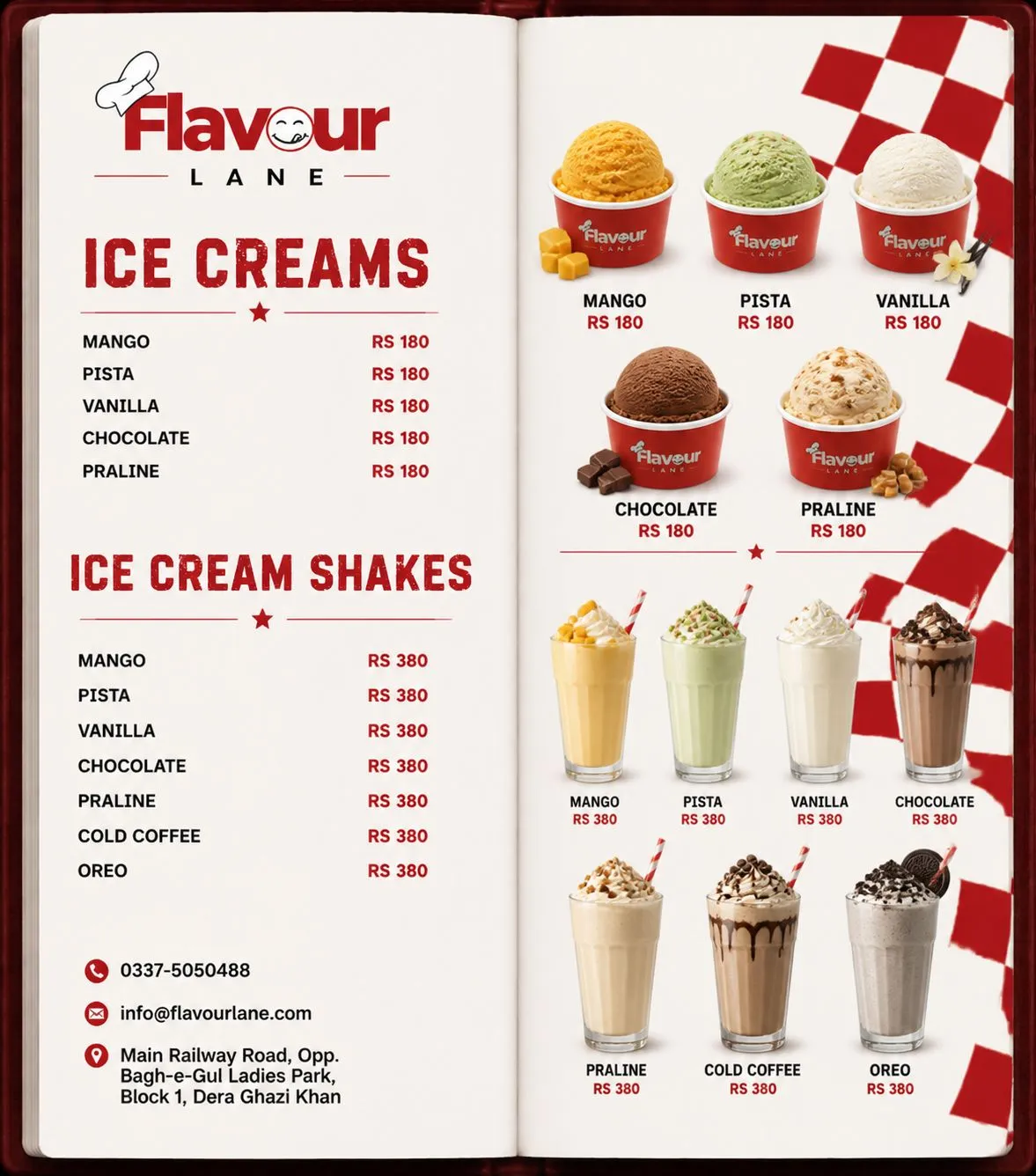 Flavour Lane menu