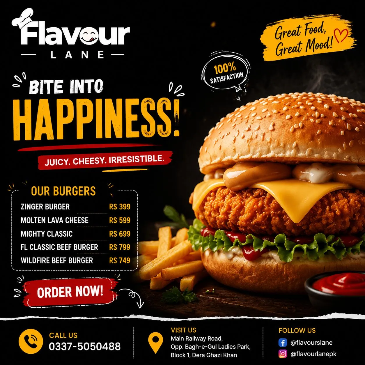 Flavour Lane menu