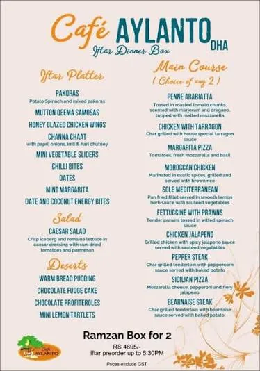 Café Aylanto menu