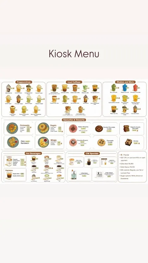 Coffee Wagera Gulberg Galleria menu