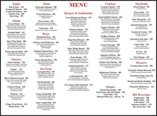 Cafe Forest 14 menu