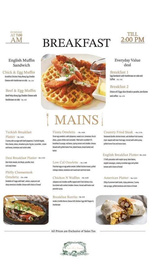 Coffee Tea & Company menu