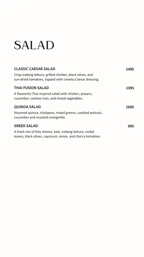 Fasana Café menu