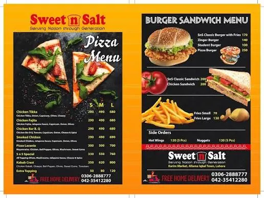 sweet and salt baker menu