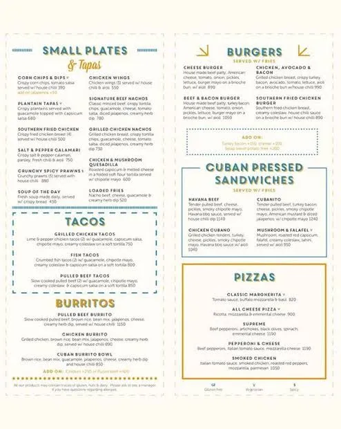 Coco Cubano Gulberg menu