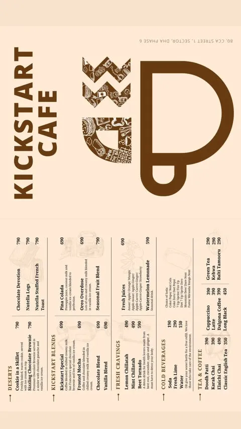 Kickstart Cafe menu