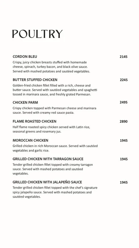 Fasana Café menu
