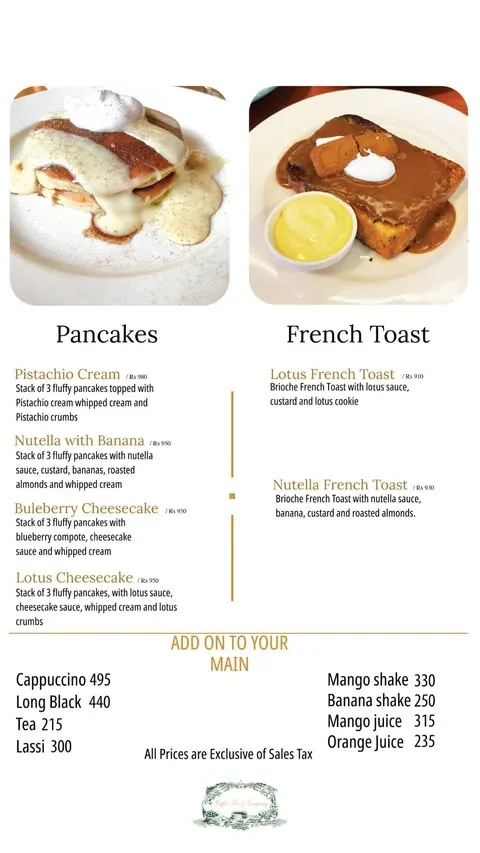 Coffee Tea & Company menu