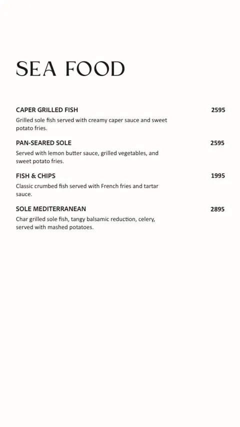 Fasana Café menu