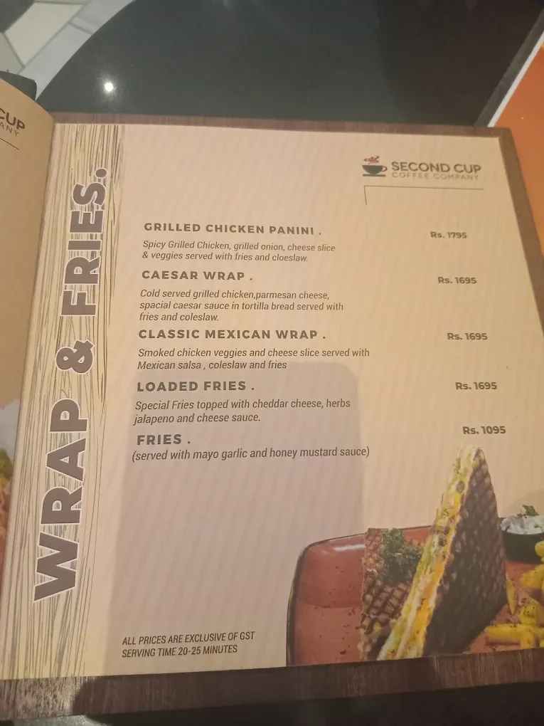 Second Cup Coffee Company menu