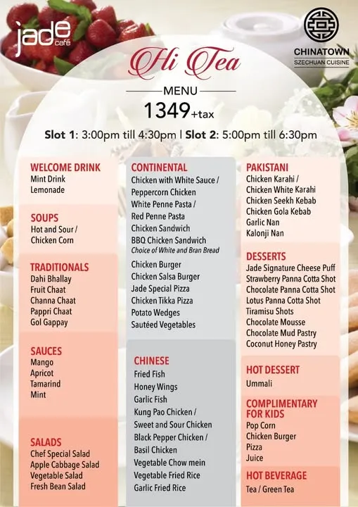 Jade Café and Chinatown MM Alam menu