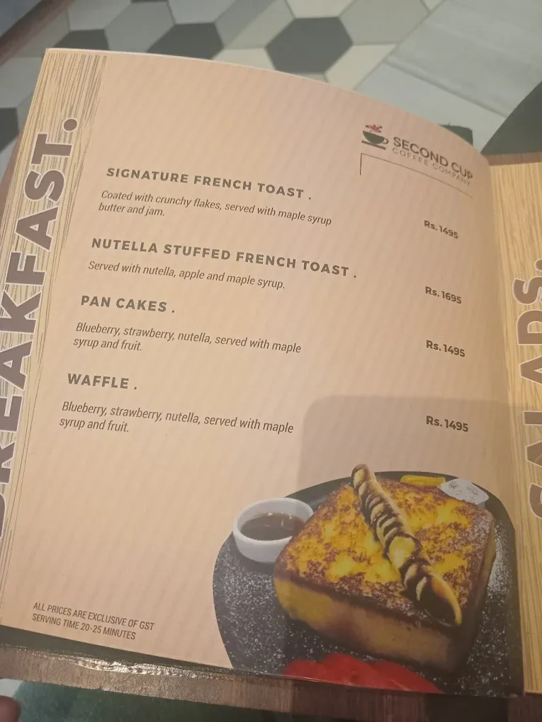 Second Cup Coffee Company menu
