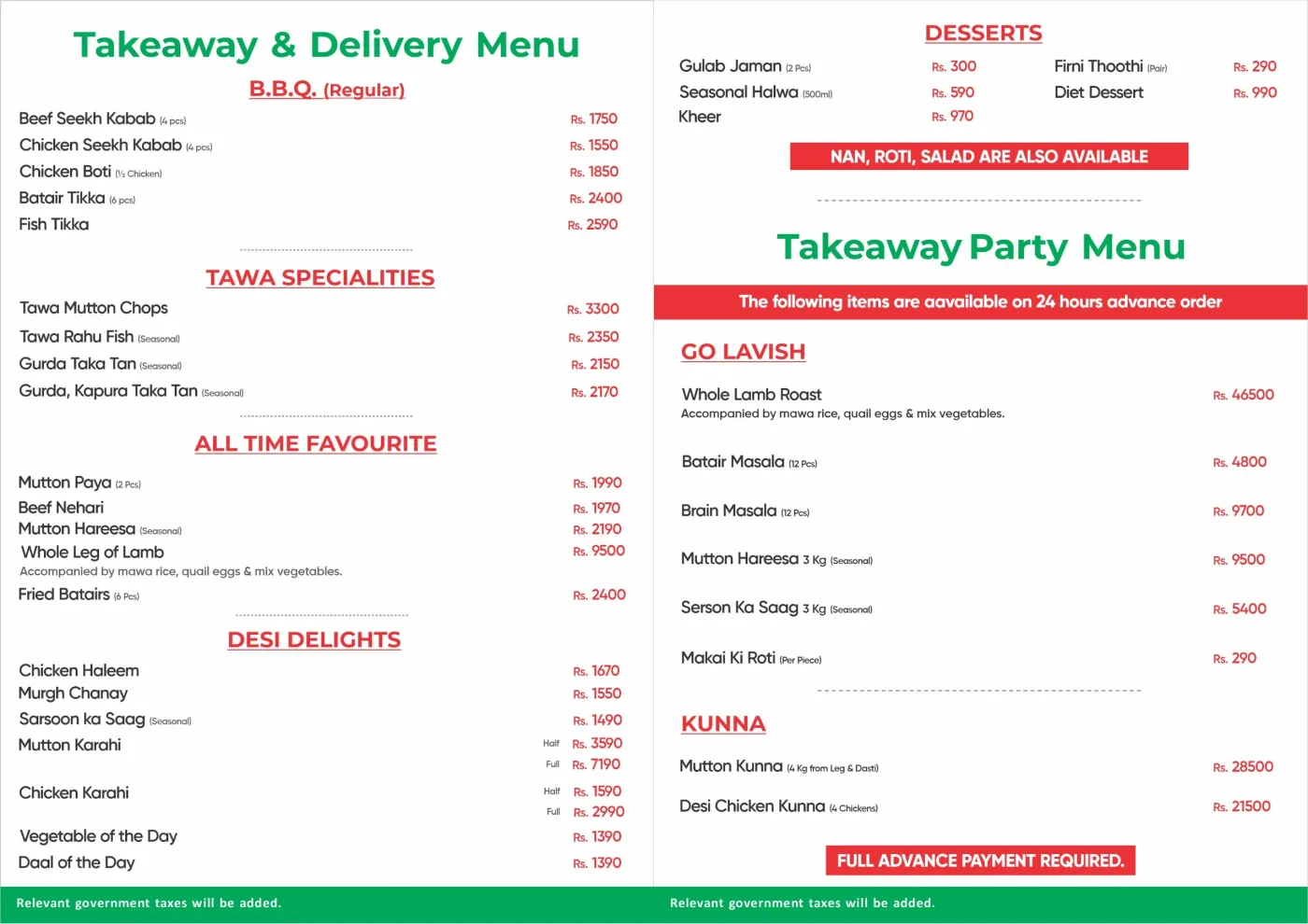 Salt'n Pepper Village Lahore menu