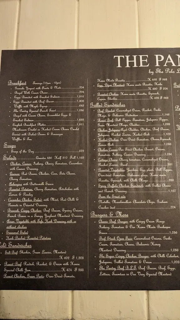 The Pantry by the Polo Lounge menu