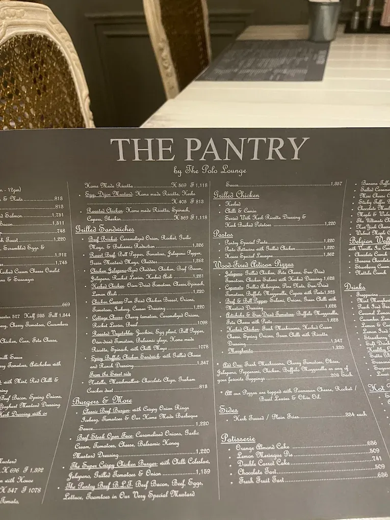 The Pantry by the Polo Lounge menu