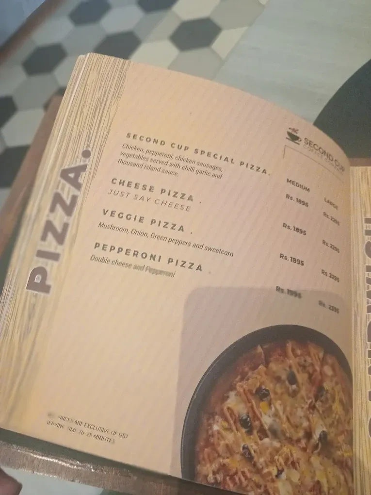 Second Cup Coffee Company menu