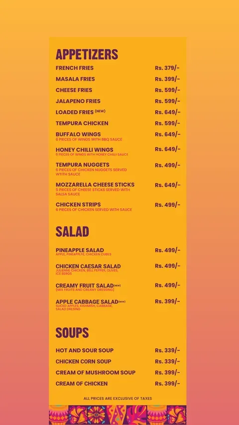 Chaye Qawali menu