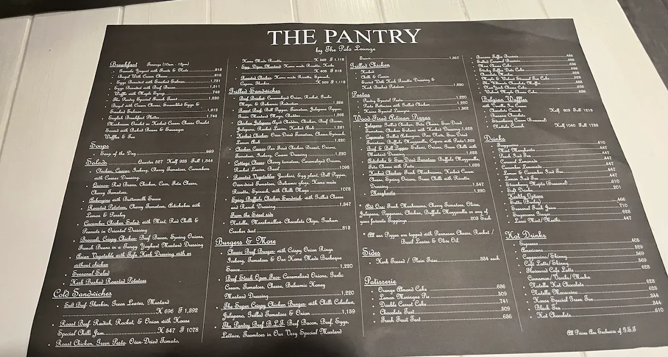 The Pantry by the Polo Lounge menu