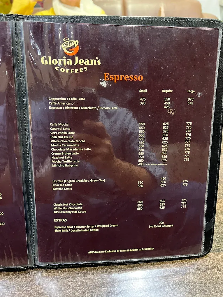 Gloria Jean's Coffees Mall of Lahore menu