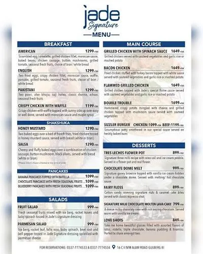 Jade Café and Chinatown MM Alam menu