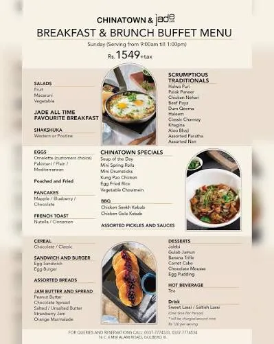 Jade Café and Chinatown MM Alam menu