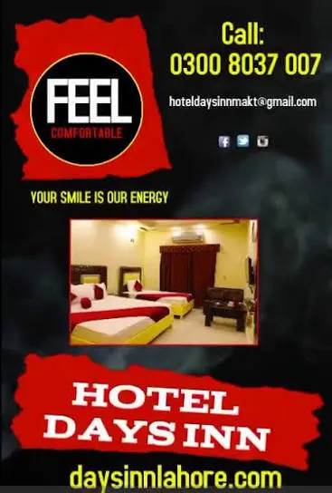 Hotel Days INN Lahore menu