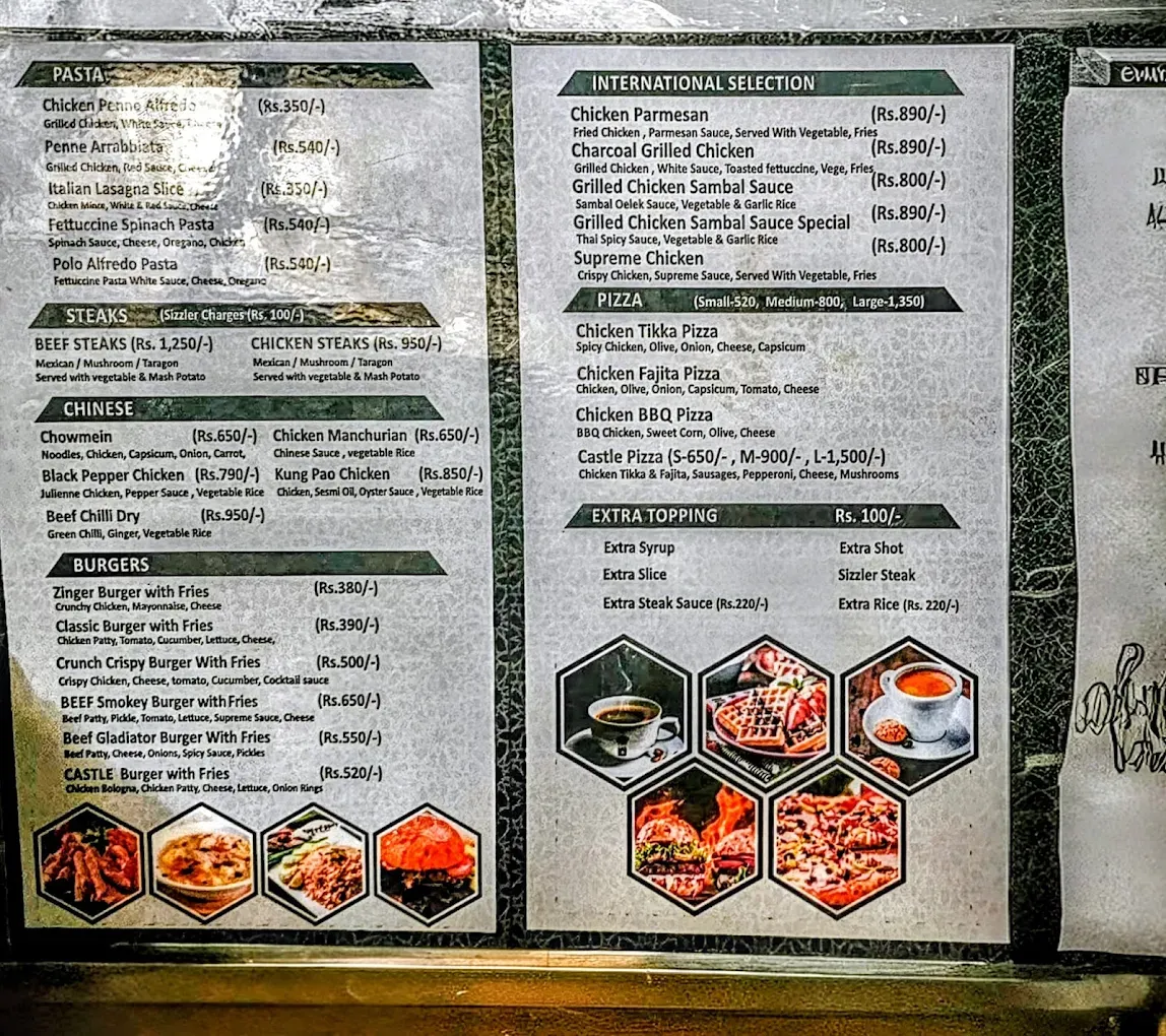 Coffee Castle menu