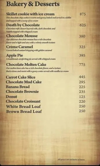 Chaaye Khana DHA 4 menu