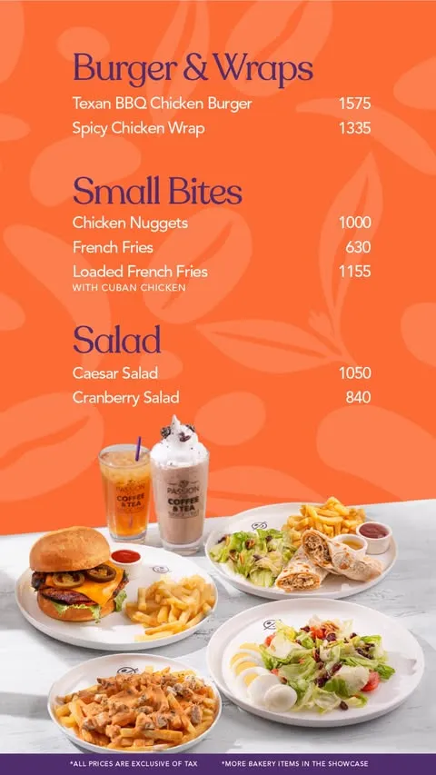 The Coffee Bean & Tea Leaf menu