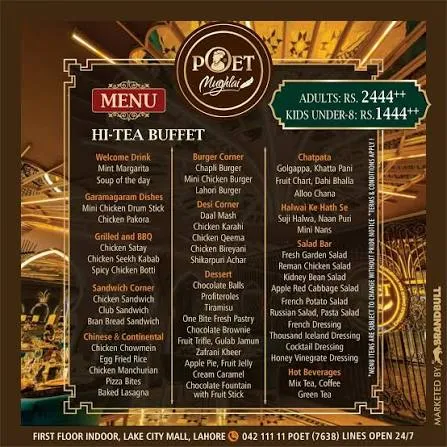 Poet Mughlai menu