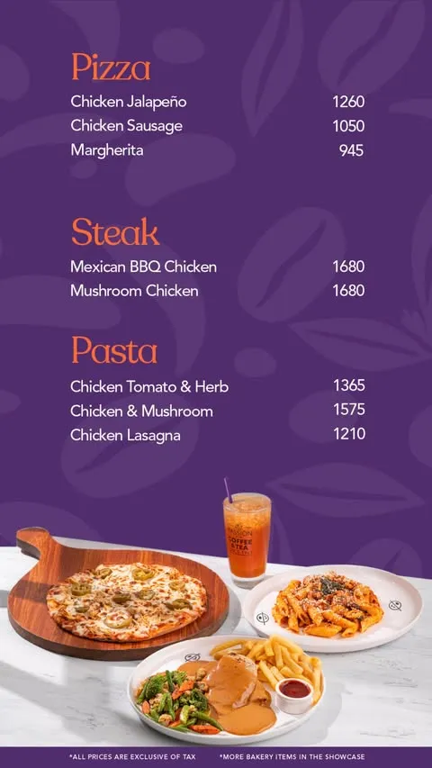 The Coffee Bean & Tea Leaf menu