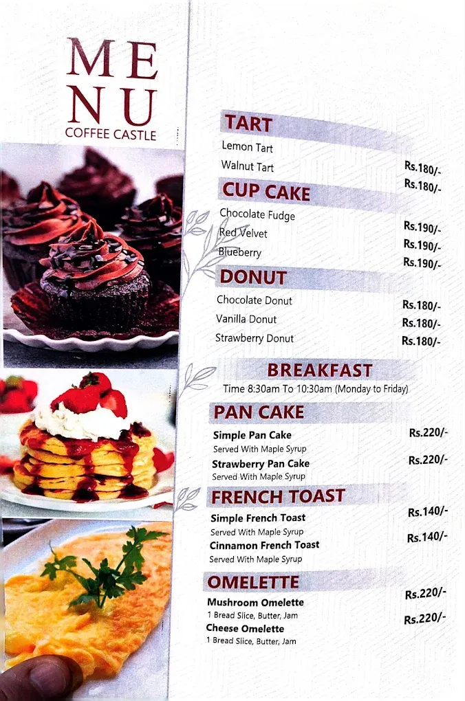 Coffee Castle menu