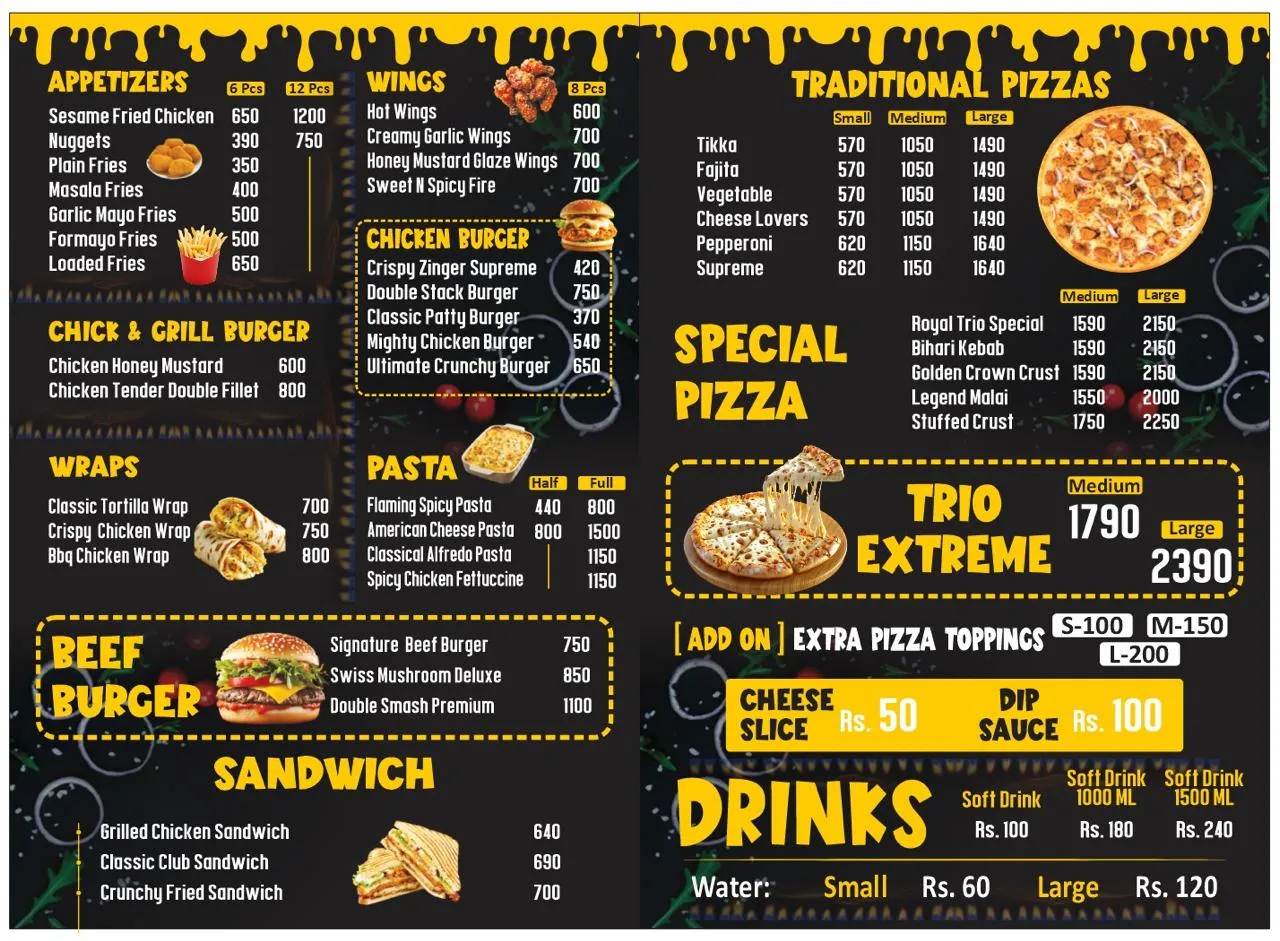 Trio Bites menu