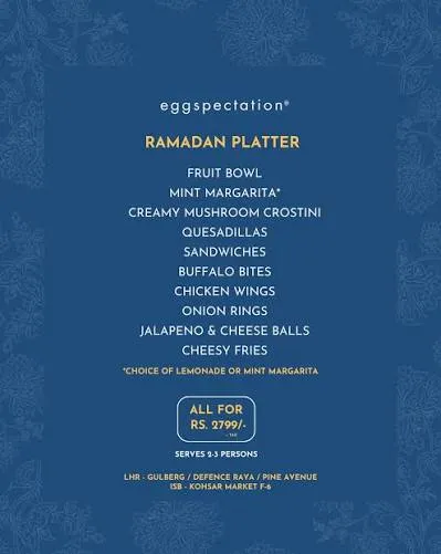 Eggspectation Restaurant Cafe DHA Raya menu