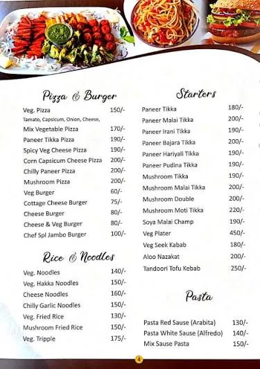 Hotel 4 Season menu