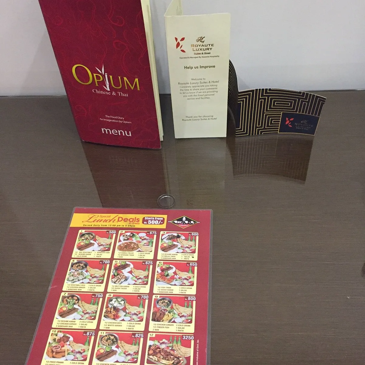 Royaute Luxury menu