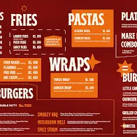Crusty's Multan menu