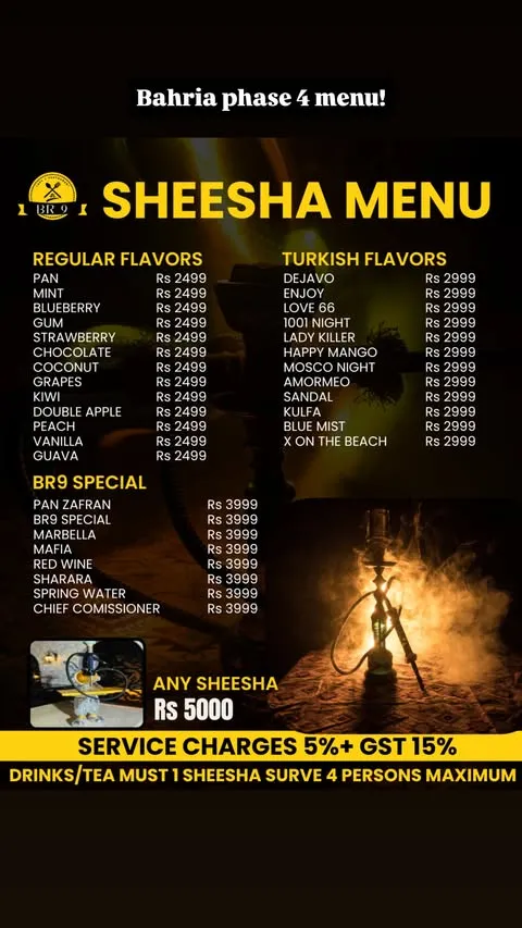 BR 9 CAFE & RESTAURANT (BAHRIA TOWN) menu