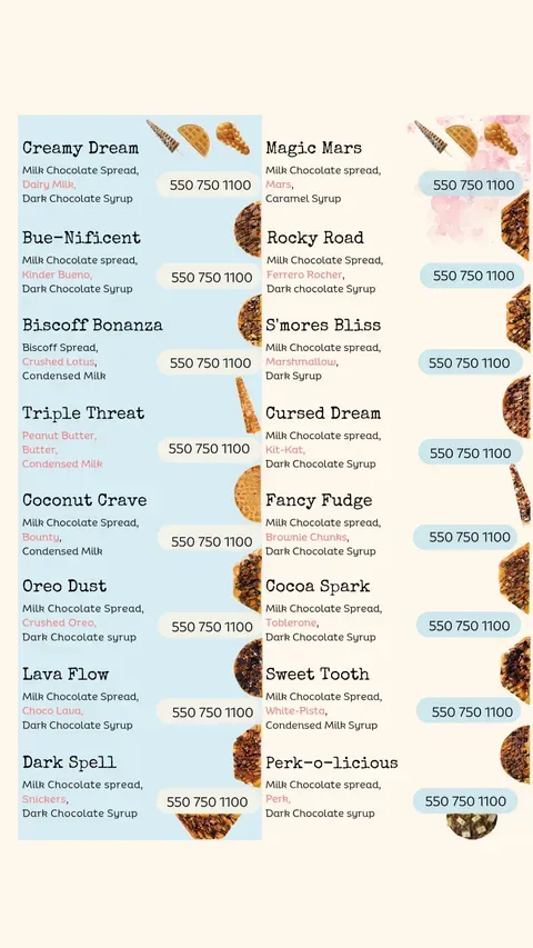 Cravio menu
