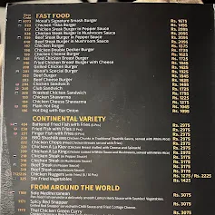 The Monal Islamabad menu