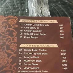 Tandoori Restaurant F10 menu