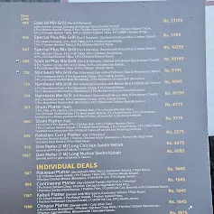 The Monal Islamabad menu