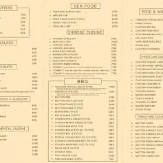 Tandoori Restaurant F10 menu