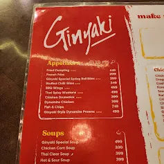 Ginyaki F7 Islamabad menu