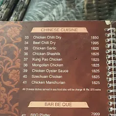 Tandoori Restaurant F10 menu