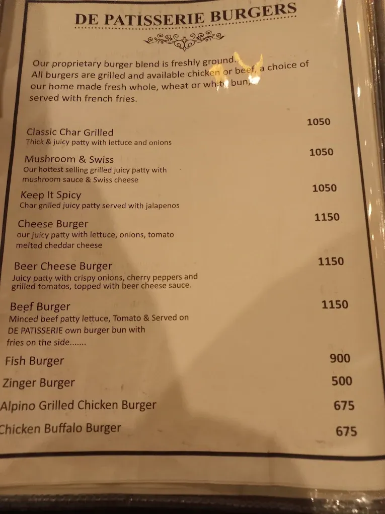 De Patisserie Club menu
