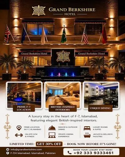 Executive Grand Royal (Hotel & Resort) Islamabad menu